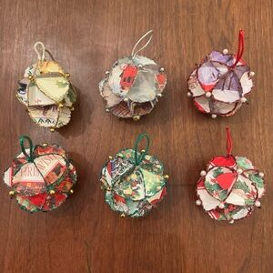 Vintage Handmade Origami Paper Christmas Ornaments